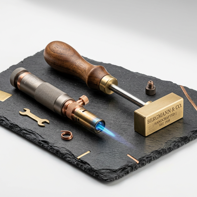 Profi Brandstempel-Set mit Gasbrenner